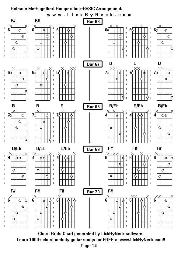 Chord Grids Chart of chord melody fingerstyle guitar song-Release Me-Engelbert Humperdinck-BASIC Arrangement,generated by LickByNeck software.